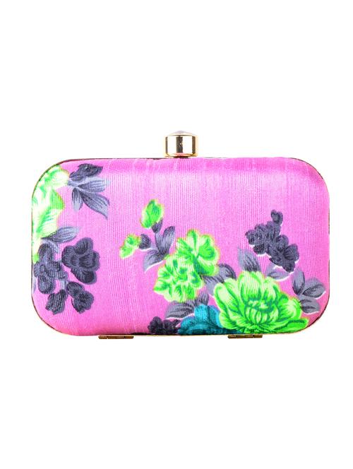 pink cotton box clutch - 13902125 - Standard Image - 1