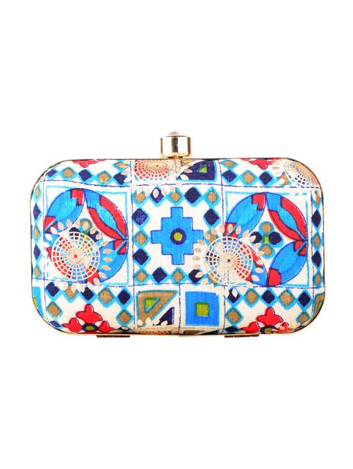 multi colored cotton box clutch - 13902130 - Standard Image - 1