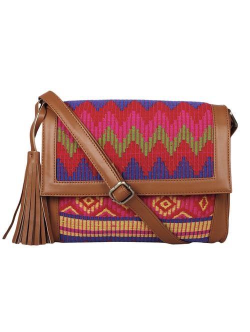multi colored leatherette regular sling bag - 13902251 - Standard Image - 1