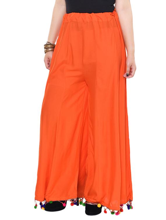 orange viscose palazzos - 13904409 - Zoom Image - 1