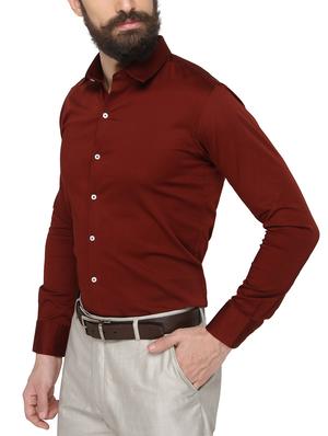red cotton formal shirt - 13911006 - Standard Image - 2