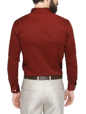red cotton formal shirt - 13911006 - Standard Image - 3