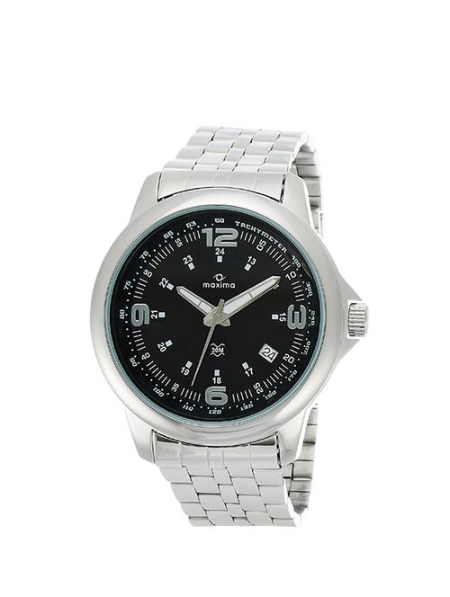 maxima black dial analog watch for men - 24111cmgi - 13911490 - Standard Image - 1