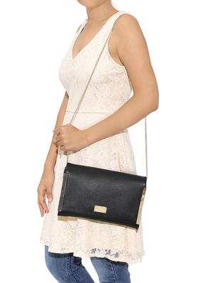 black leatherette regular sling bag - 13916832 - Standard Image - 6