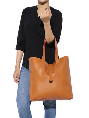 tan leatherette regular tote - 13916869 - Standard Image - 5