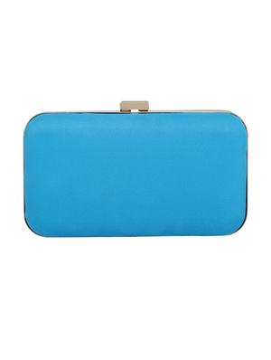 blue metal structured clutch - 13916887 - Standard Image - 2