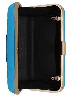 blue metal structured clutch - 13916887 - Standard Image - 3