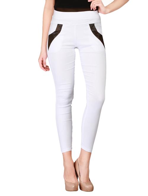 solid white cotton jegging - 13917094 - Standard Image - 1