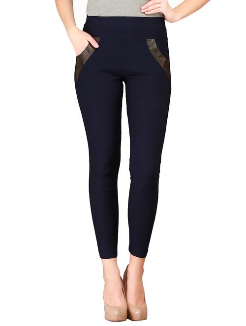 navy blue cotton jegging - 13917097 - Standard Image - 1