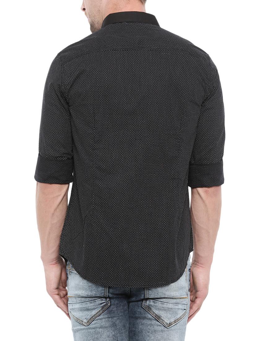 black cotton casual shirt - 13918522 - Zoom Image - 3