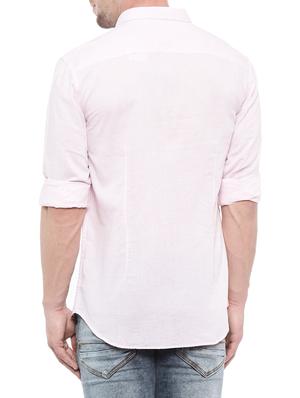 pink linen casual shirt - 13918530 - Standard Image - 3