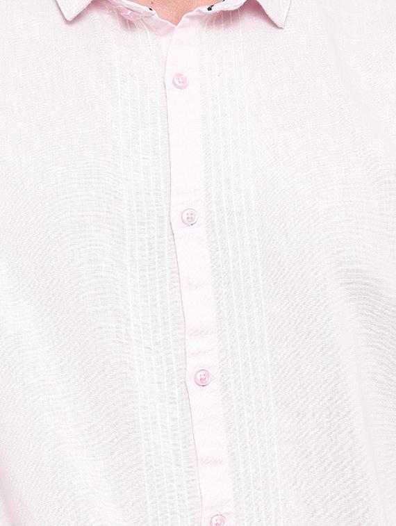 pink linen casual shirt - 13918530 - Zoom Image - 4