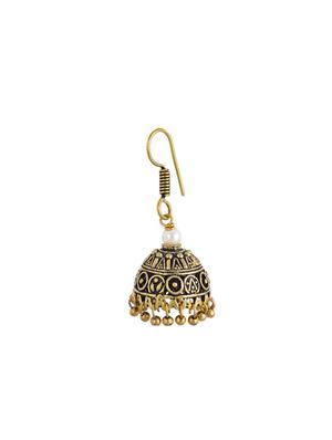gold metal jhumka earrings - 13920936 - Standard Image - 2