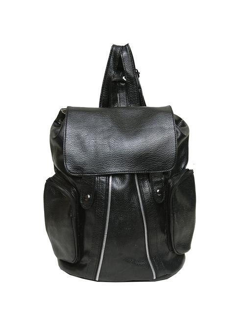 black leatherette fashion backpack - 13921583 - Standard Image - 1