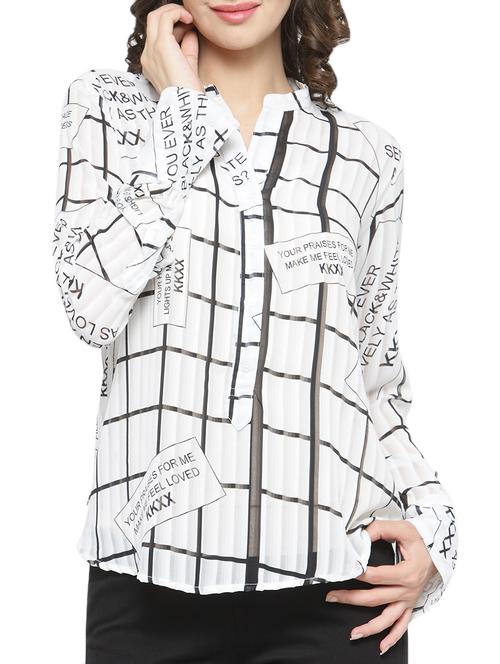 white printed regular top - 13924058 - Standard Image - 1