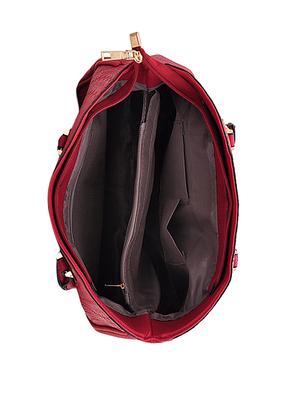 maroon leatherette handbag - 13925094 - Standard Image - 3