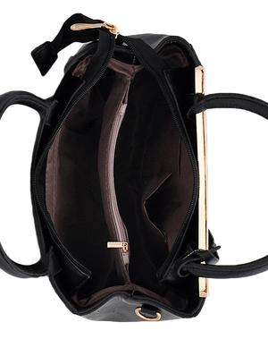 black leatherette handbag - 13925099 - Standard Image - 3