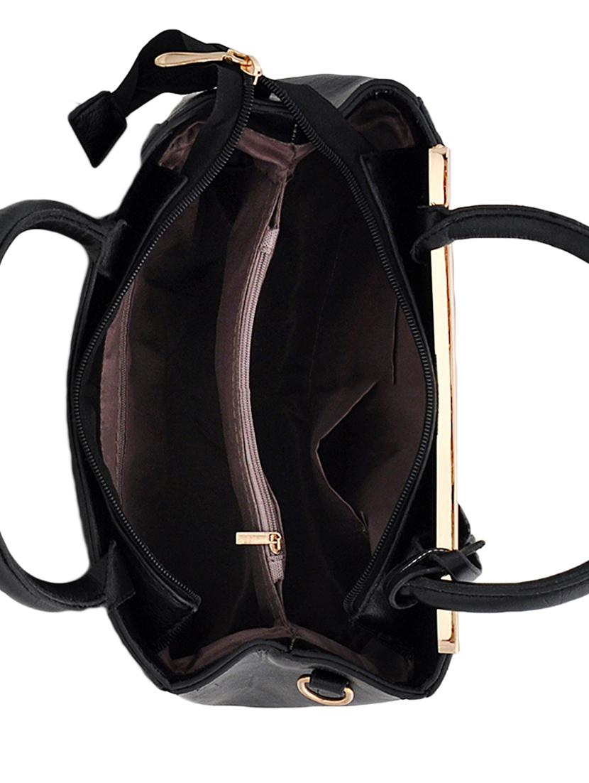 black leatherette handbag - 13925099 - Zoom Image - 3
