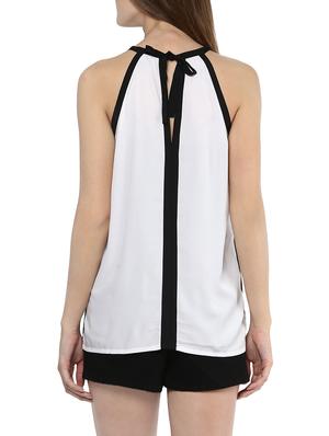 back tie up contrasting piping top - 13927235 - Standard Image - 3