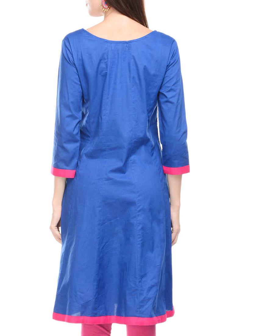 blue viscose kurta - 13927474 - Zoom Image - 2