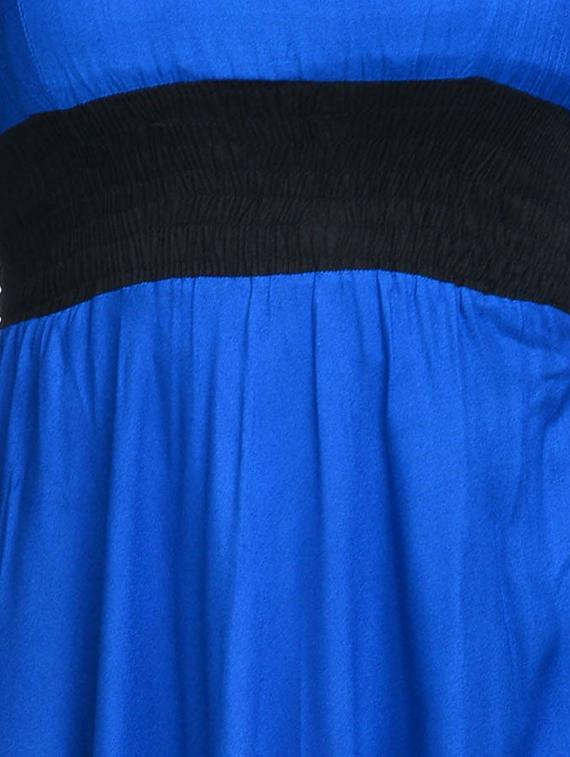 blue rayon flared kurta - 13927495 - Zoom Image - 3