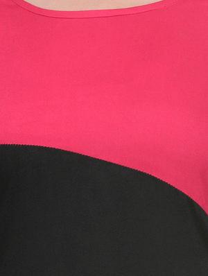 pink & black rayon straight kurta - 13927513 - Standard Image - 3