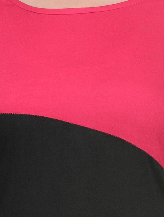 pink & black rayon straight kurta - 13927513 - Zoom Image - 3