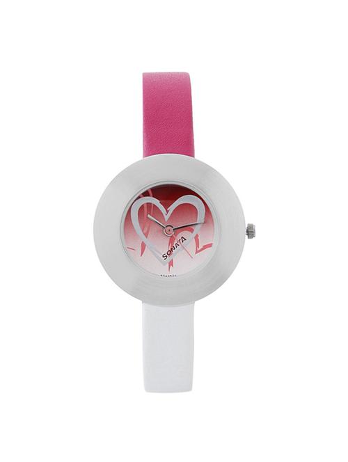 sonata pink dial analog watch for women - 8959sl01 - 13929037 - Standard Image - 1