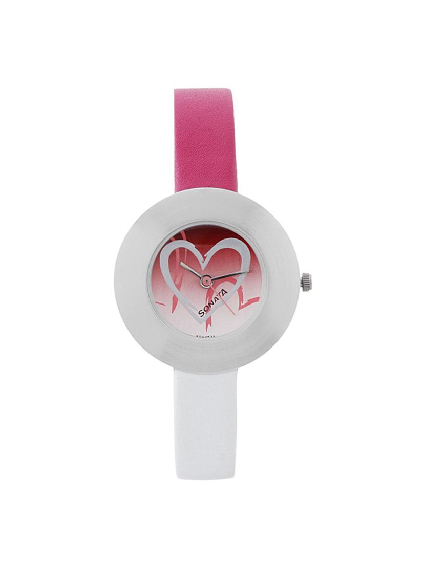 sonata pink dial analog watch for women - 8959sl01 - 13929037 - Zoom Image - 1