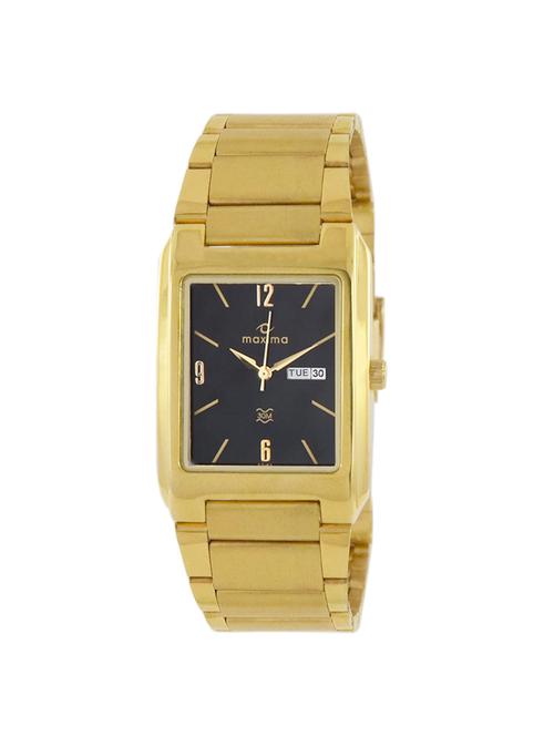 maxima black dial analog watch for men - 22183cmgy - 13933223 - Standard Image - 1