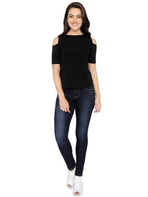 crew neck cold shoulder top - 13933630 - Standard Image - 4