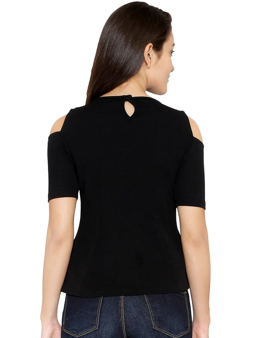 crew neck cold shoulder top - 13933630 - Zoom Image - 3