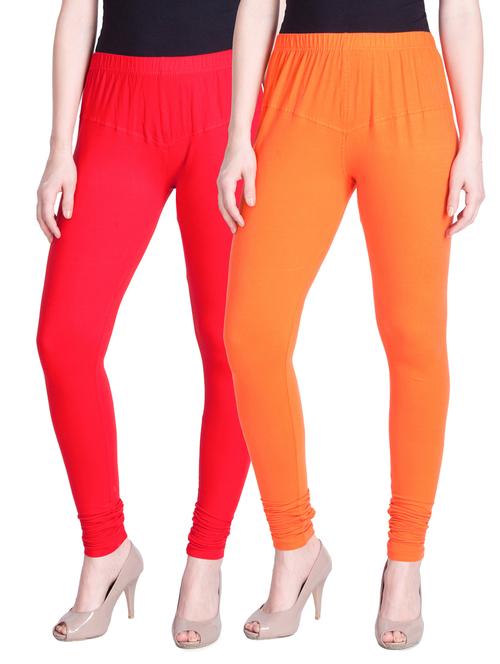 set of 2 multicolored cotton spandex leggings - 13934610 - Standard Image - 1