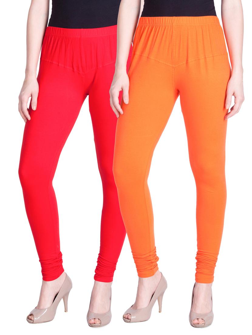 set of 2 multicolored cotton spandex leggings - 13934610 - Zoom Image - 1