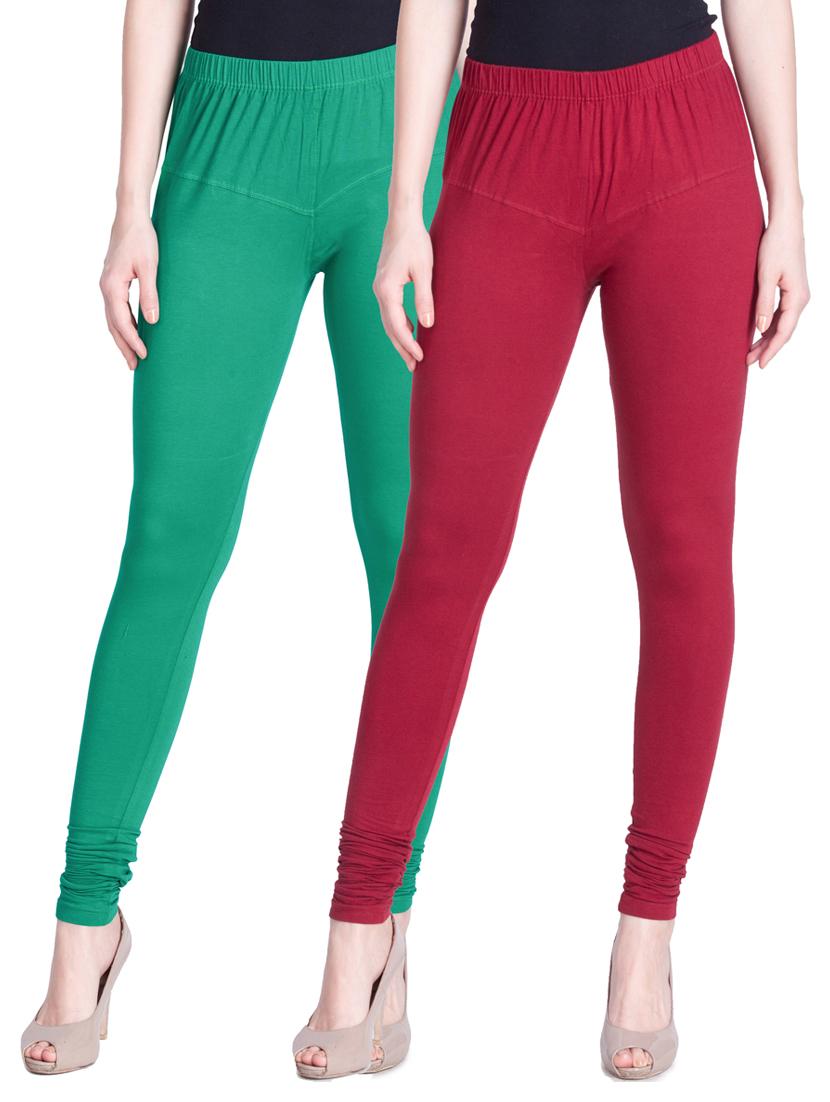 set of 2 multicolored cotton spandex leggings - 13934688 - Zoom Image - 1