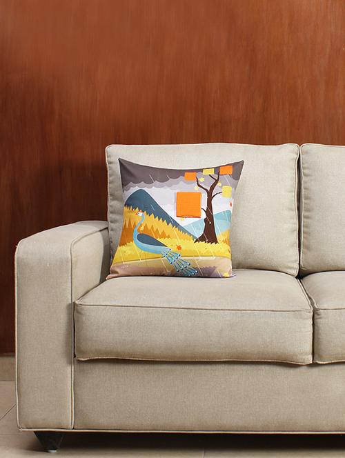 house this the drizzly monsoon 100% cotton cushion cover - 13935720 - Very Small Image - 1