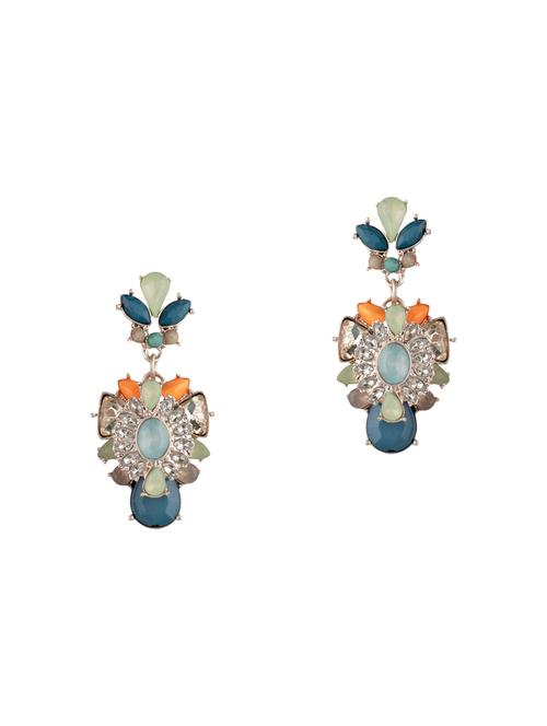 Blue Silver Tone Stone Earrings - 13937003 - Standard Image - 1