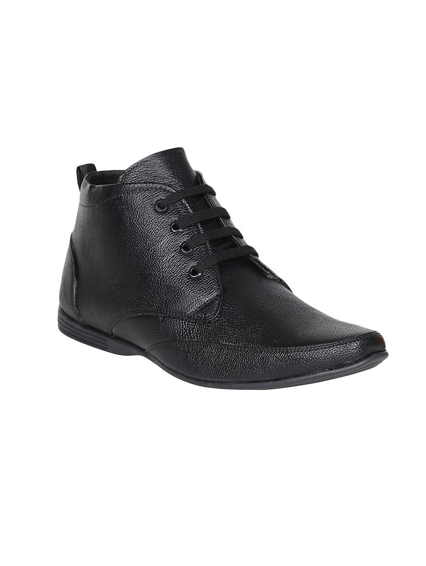 black leatherette lace-up derby - 13937845 - Zoom Image - 1