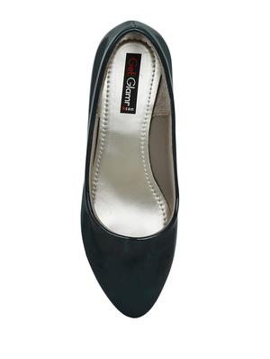 navy faux leather slip on pumps - 13937984 - Standard Image - 4