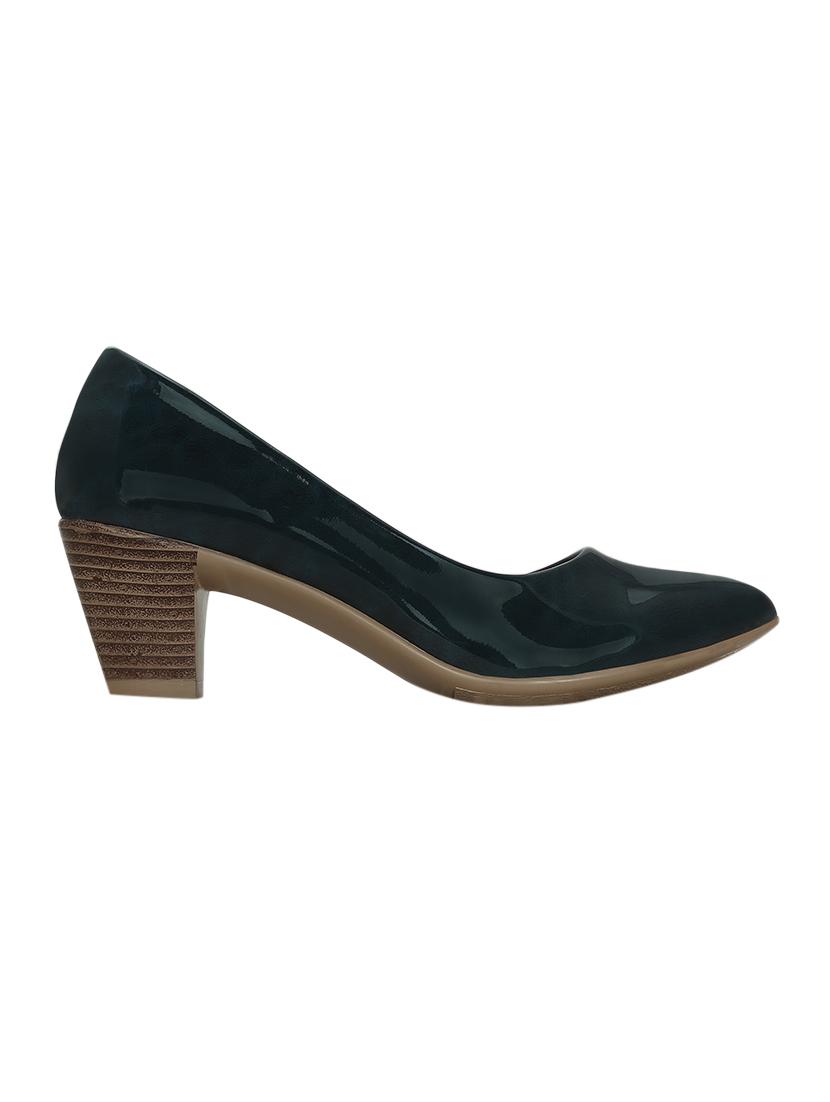 navy faux leather slip on pumps - 13937984 - Zoom Image - 2