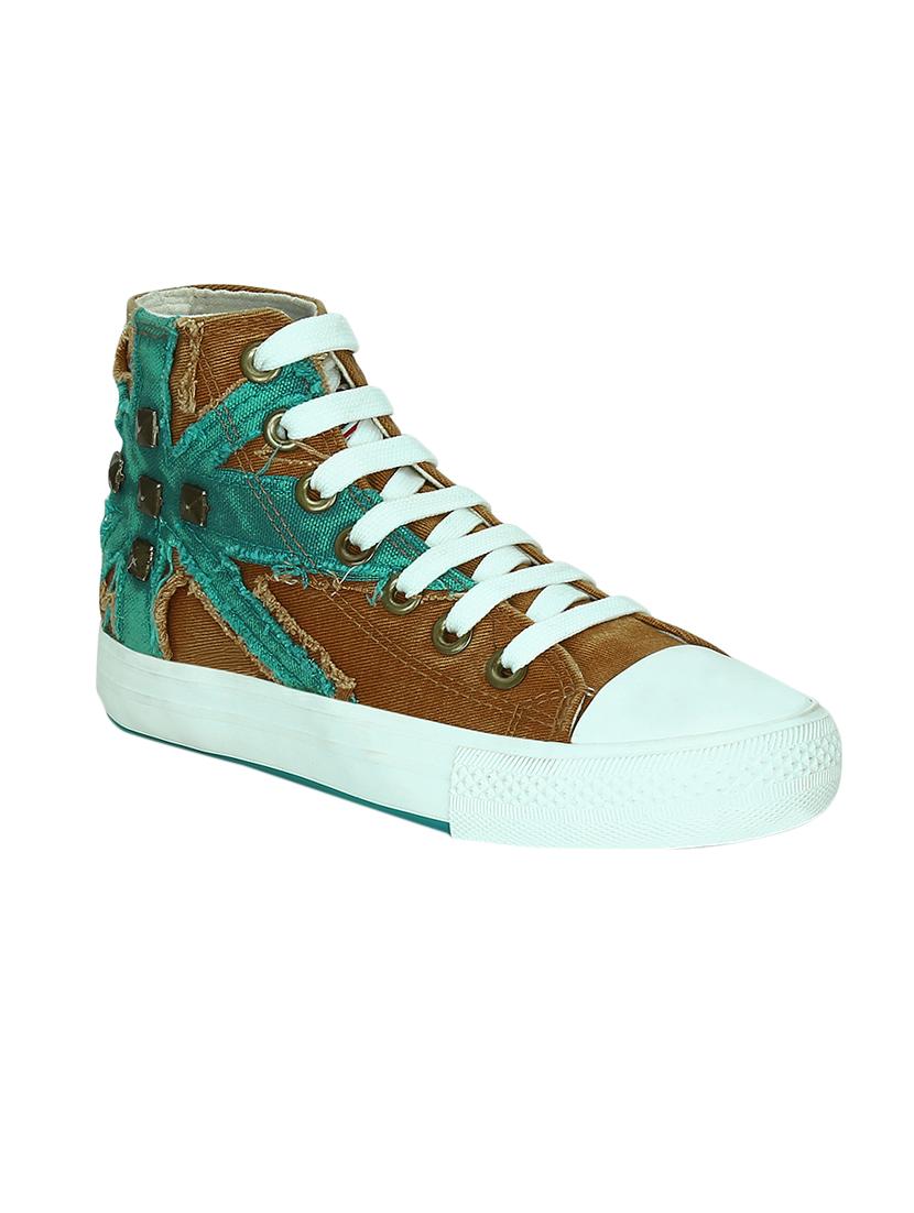 brown canvas laceup sneakers - 13938009 - Zoom Image - 1