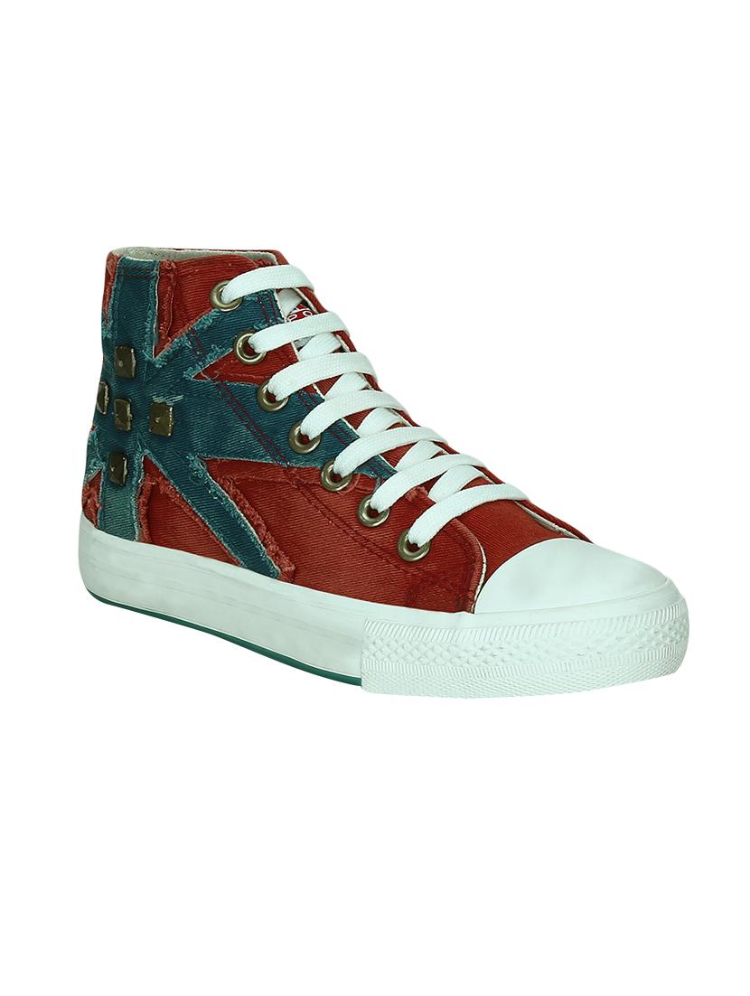 red canvas laceup sneakers - 13938010 - Zoom Image - 1