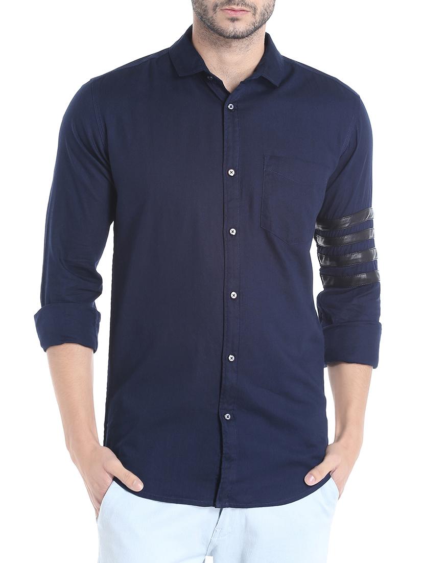 blue cotton casual shirt - 13940568 - Zoom Image - 1