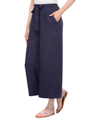 navy blue viscose trouser - 13947275 - Standard Image - 2