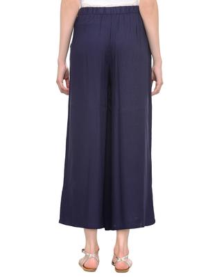 navy blue viscose trouser - 13947275 - Standard Image - 3