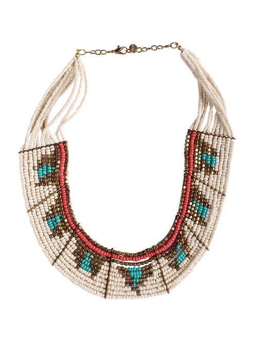 white metal short necklace - 13948175 - Very Small Image - 1