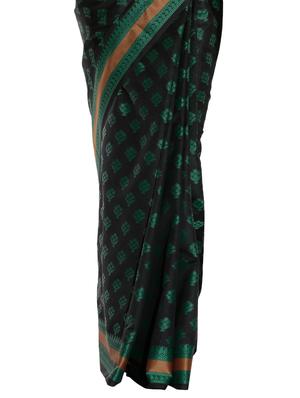 black art silk woven saree with blouse - 13948219 - Standard Image - 4
