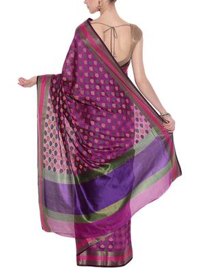 purple art silk woven saree with blouse - 13948228 - Standard Image - 2