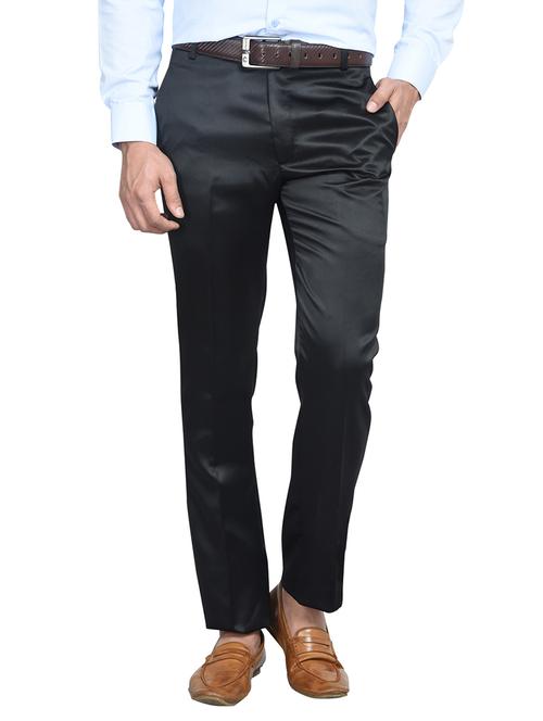 black cotton blend formal trouser - 13948636 - Standard Image - 1