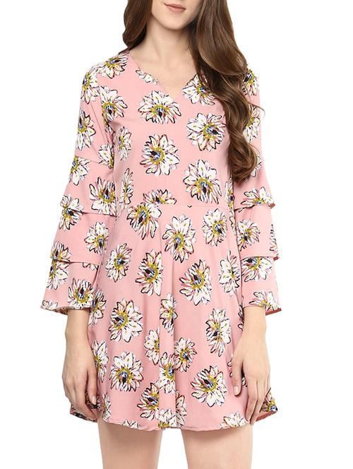 floral print pink skater dress - 13950127 - Standard Image - 1